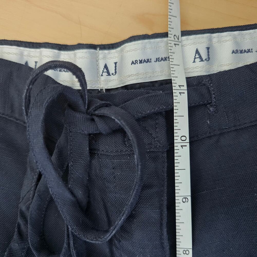 Armani Jeans Viscose Linen Blend Cargo Pants Navy Made in Italy Size US 10 - Picture 11 of 12